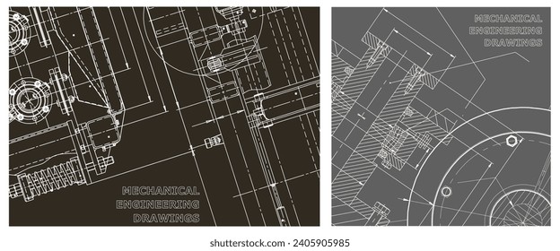 Conjunto de ilustraciones de ingeniería. Portada, volante, pancarta, fondo