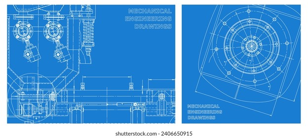 Conjunto de ilustraciones de ingeniería. Portada, volante, pancarta, fondo