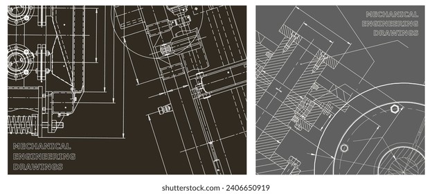 Engineering Illustrationssatz. Abdeckung, Flyer, Banner, Hintergrund