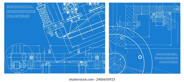 Conjunto de ilustraciones de ingeniería. Portada, volante, pancarta, fondo