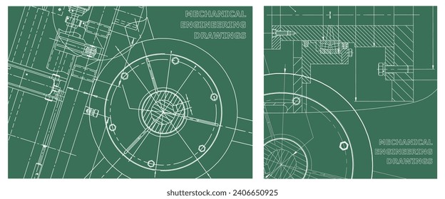 Conjunto de ilustraciones de ingeniería. Portada, volante, pancarta, fondo
