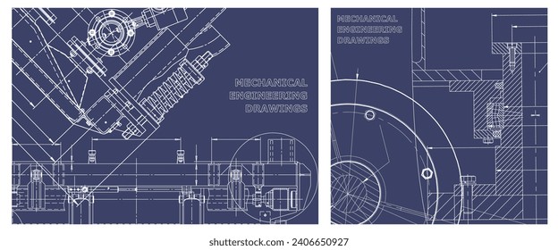 Conjunto de ilustraciones de ingeniería. Portada, volante, pancarta, fondo
