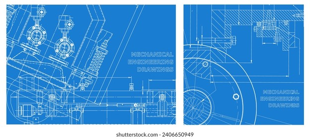 Engineering Illustrationssatz. Abdeckung, Flyer, Banner, Hintergrund