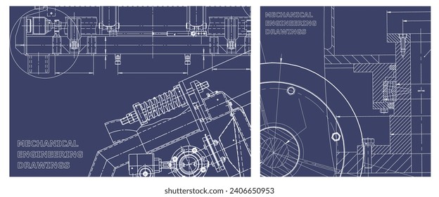 Conjunto de ilustraciones de ingeniería. Portada, volante, pancarta, fondo