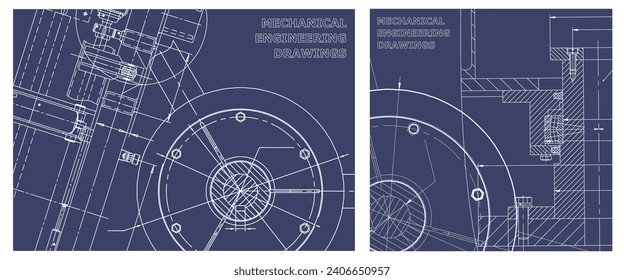 Conjunto de ilustraciones de ingeniería. Portada, volante, pancarta, fondo