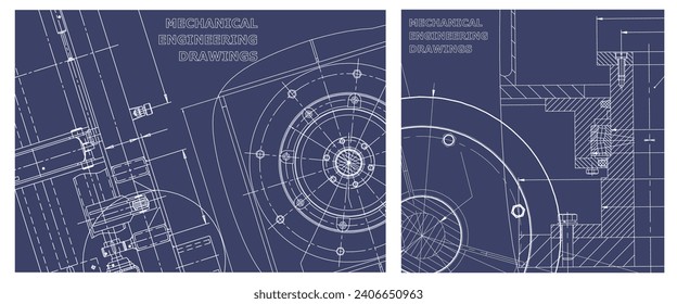 Conjunto de ilustraciones de ingeniería. Portada, volante, pancarta, fondo