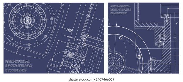 Engineering illustration set. Cover, flyer, banner, background