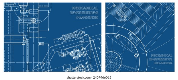 Conjunto de ilustraciones de ingeniería. Portada, volante, pancarta, fondo
