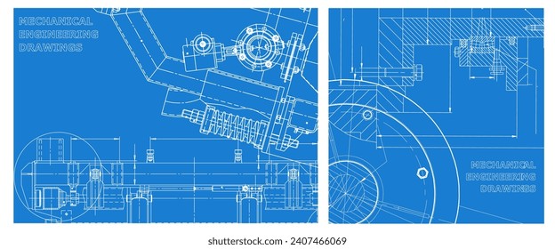 Conjunto de ilustraciones de ingeniería. Portada, volante, pancarta, fondo