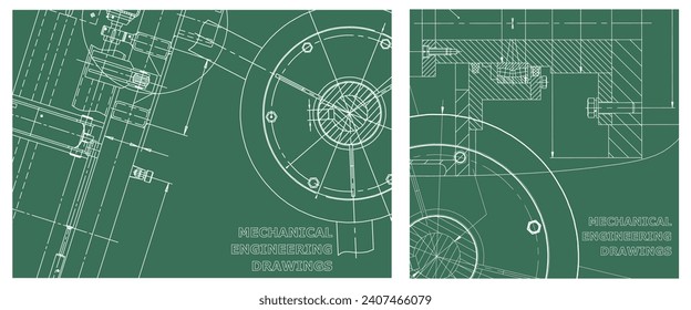 Conjunto de ilustraciones de ingeniería. Portada, volante, pancarta, fondo