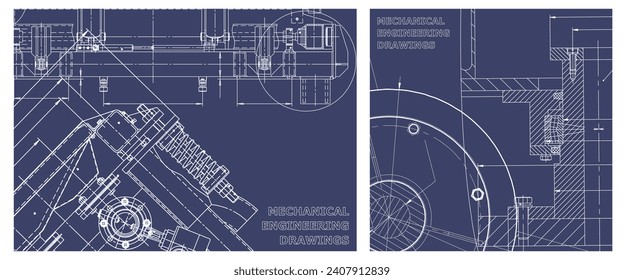Conjunto de ilustraciones de ingeniería. Portada, volante, pancarta, fondo
