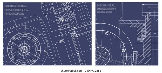 Engineering illustration set. Cover, flyer, banner, background