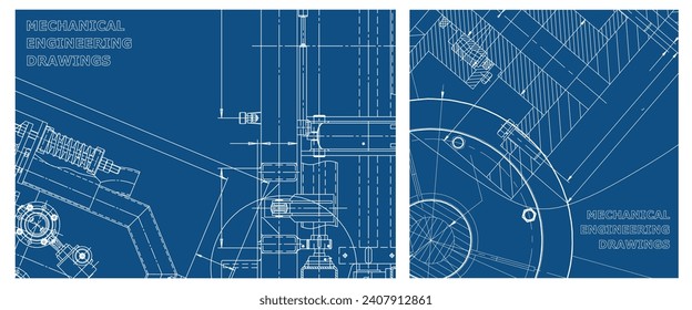 Conjunto de ilustraciones de ingeniería. Portada, volante, pancarta, fondo