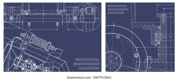 Engineering illustration set. Cover, flyer, banner, background
