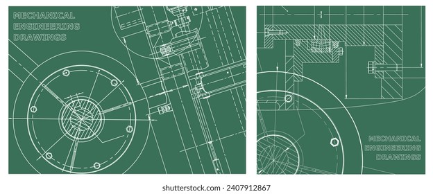 Engineering illustration set. Cover, flyer, banner, background