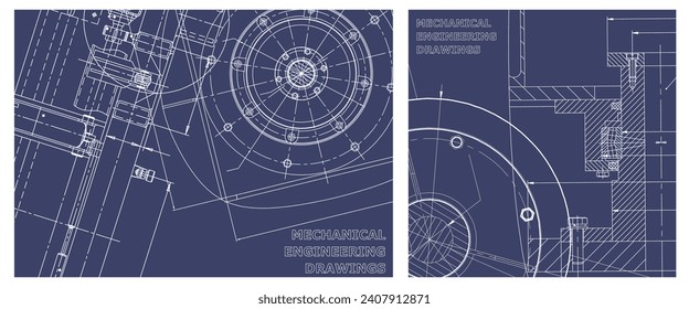 Conjunto de ilustraciones de ingeniería. Portada, volante, pancarta, fondo
