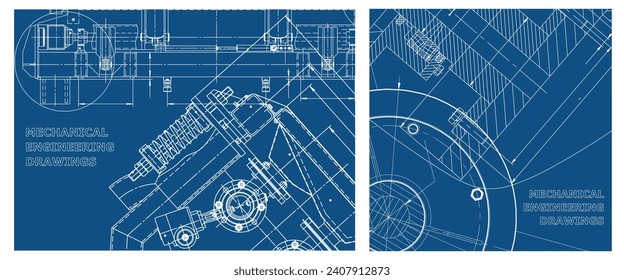 Engineering illustration set. Cover, flyer, banner, background