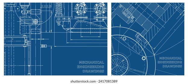 Conjunto de ilustraciones de ingeniería. Portada, volante, pancarta, fondo