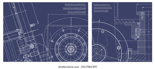 Engineering illustration set. Cover, flyer, banner, background