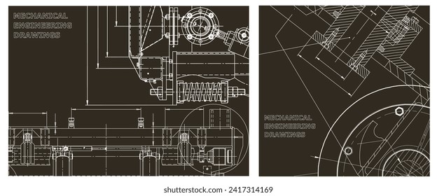 Engineering illustration set. Cover, flyer, banner, background