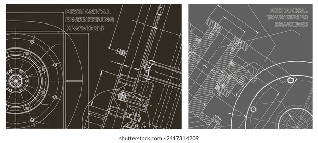 Engineering illustration set. Cover, flyer, banner, background