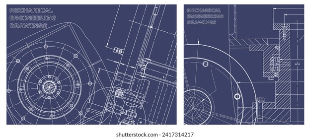 Engineering illustration set. Cover, flyer, banner, background
