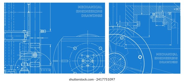 Conjunto de ilustraciones de ingeniería. Portada, volante, pancarta, fondo