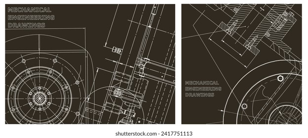 Conjunto de ilustraciones de ingeniería. Portada, volante, pancarta, fondo