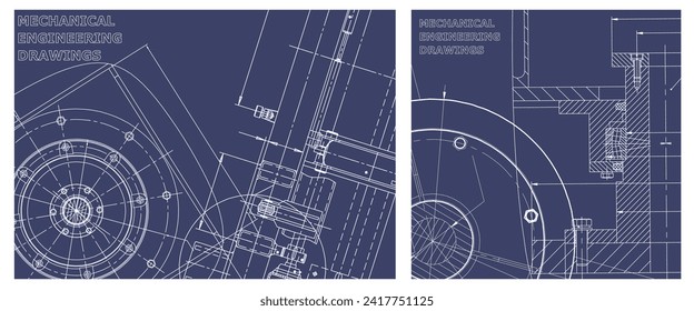 Engineering illustration set. Cover, flyer, banner, background