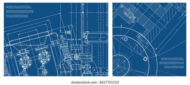Engineering illustration set. Cover, flyer, banner, background