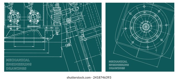 Engineering illustration set. Cover, flyer, banner, background
