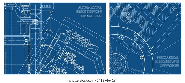 Engineering illustration set. Cover, flyer, banner, background