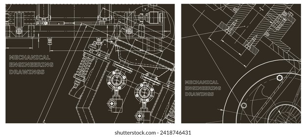 Engineering illustration set. Cover, flyer, banner, background