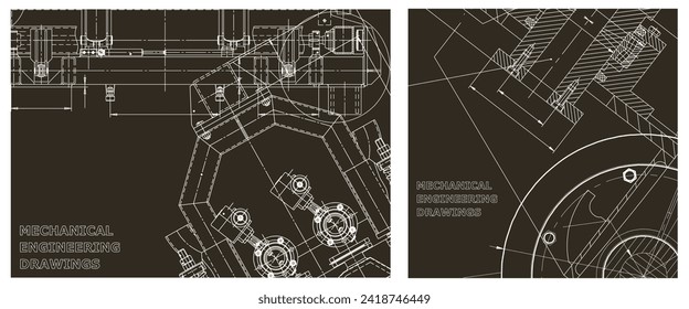 Engineering illustration set. Cover, flyer, banner, background