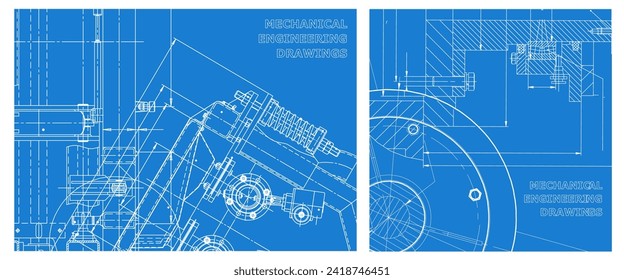Engineering illustration set. Cover, flyer, banner, background