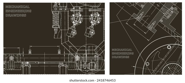 Engineering illustration set. Cover, flyer, banner, background