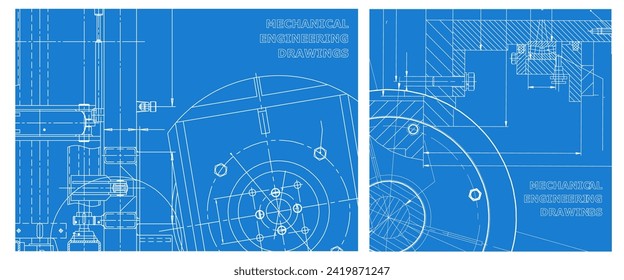 Engineering Illustrationssatz. Abdeckung, Flyer, Banner, Hintergrund