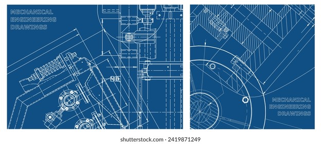 Engineering illustration set. Cover, flyer, banner, background