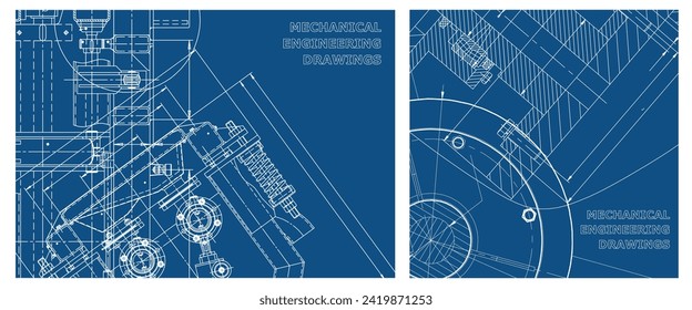 Engineering illustration set. Cover, flyer, banner, background