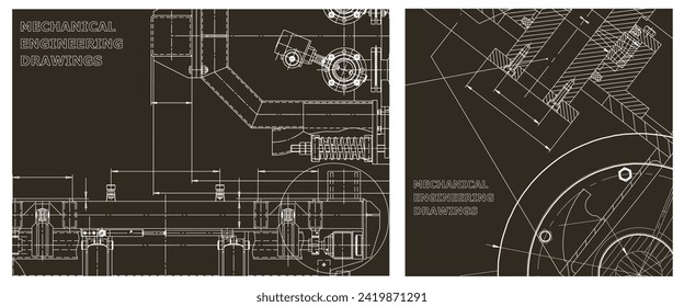 Engineering illustration set. Cover, flyer, banner, background
