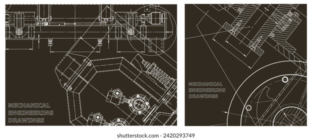 Engineering illustration set. Cover, flyer, banner, background