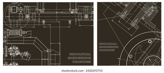 Engineering illustration set. Cover, flyer, banner, background