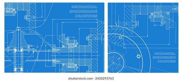 Engineering illustration set. Cover, flyer, banner, background