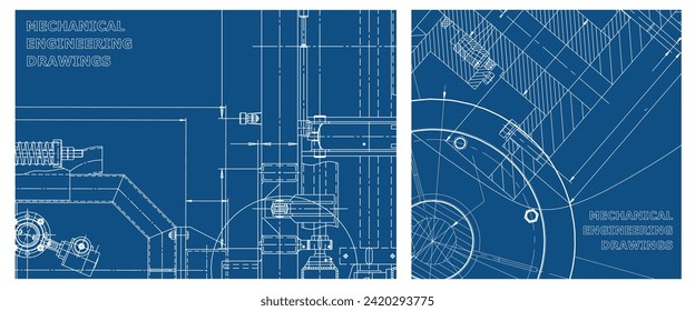 Engineering illustration set. Cover, flyer, banner, background