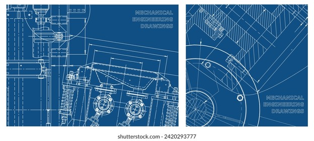 Engineering illustration set. Cover, flyer, banner, background