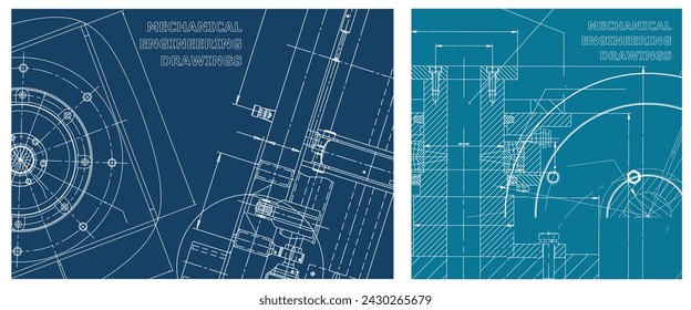 Engineering illustration set. Cover, flyer, banner, background