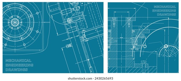 Engineering illustration set. Cover, flyer, banner, background