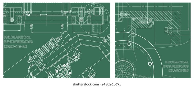 Engineering illustration set. Cover, flyer, banner, background