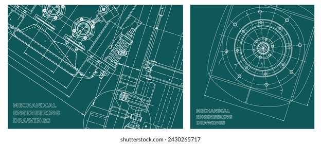Engineering illustration set. Cover, flyer, banner, background