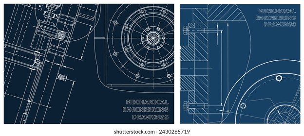 Engineering illustration set. Cover, flyer, banner, background